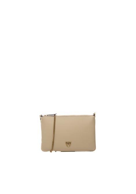 beige/gold flat classic shoulder bag PINKO | 100455-AOF1FLAT CLASSIC-C50Q